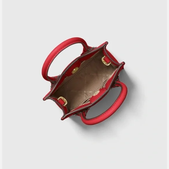 NWT Michael Kors Mercer Red Leather Mini Crossbody Bag - Picture 3 of 9